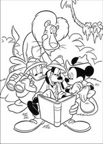 coloring page Mickey on safari